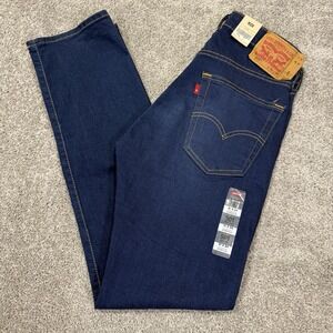 Levis 501 Original Fit Mens Stretch Jeans 31x34 Dark Blue Button Fly NWT